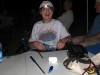 Patti, KC9LYE, runs the Night Owl net starting at 10:30 pm Saturday nite. She used the headlamp for logging.